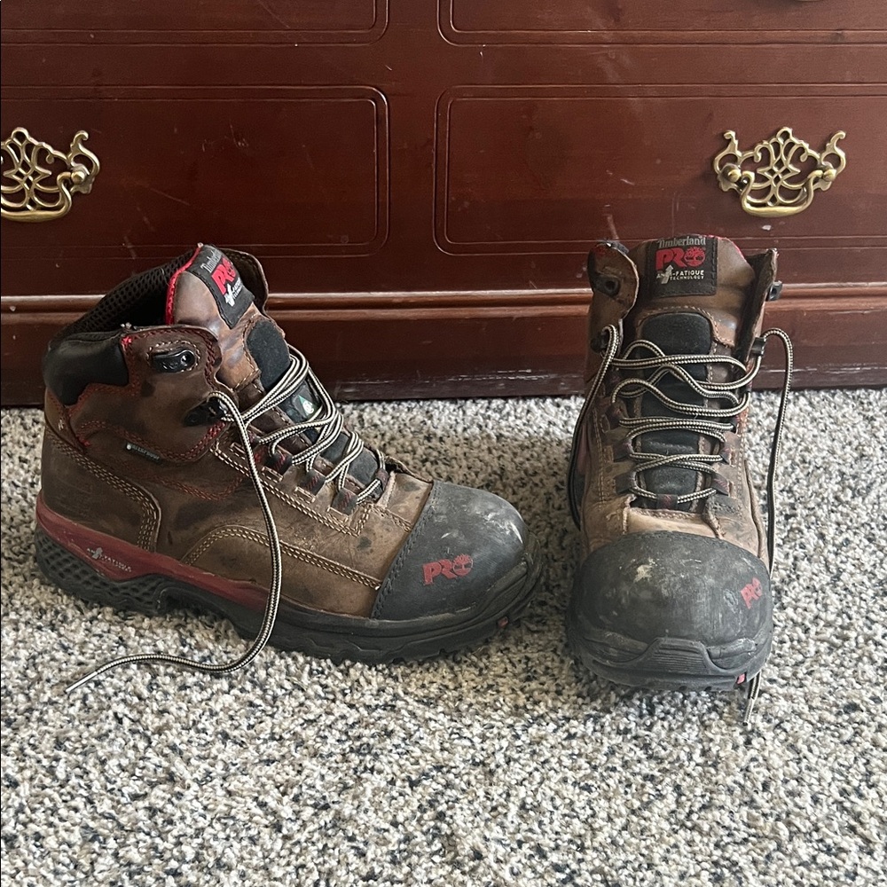 Timberland Men's Brown and Black Work Boots
